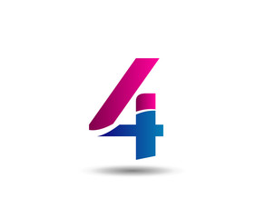 Number logo design.Number four logo.Logo 4 vector template
