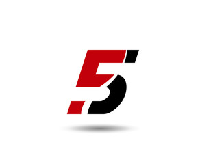 Logo number 5 vector design template
