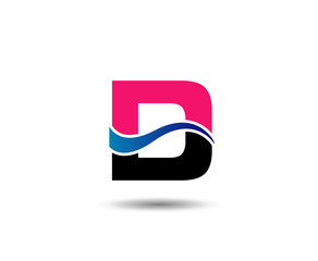 Abstract letter D logo design template
