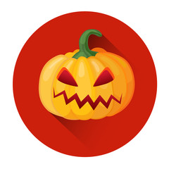 Orange Pumpkin Jack Face Halloween Holiday Icon