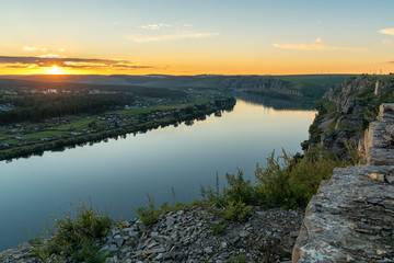 sunset on the river Belaya