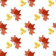 Seamless maple leafs pattern