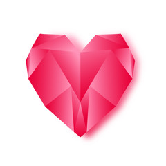 Diamond low poly red heart.
