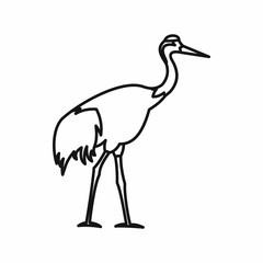 Japanese crane icon in outline style isolated on white background vector illustration