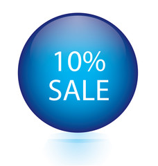 Sale ten percent blue circular button