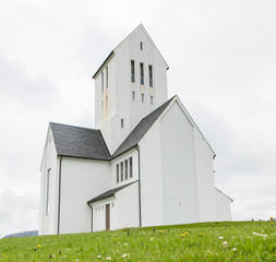 SKALHOLT, ICELAND - JULY 25: The modern Skalholt cathedral was completed in 1963, is pictured on July 25, 2016 and is situated on one of Iceland's most historic sites.