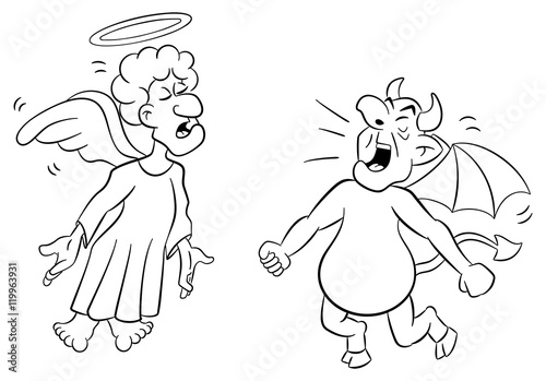 &quot;Cartoon Engel und Teufel &quot; Stockfotos und lizenzfreie