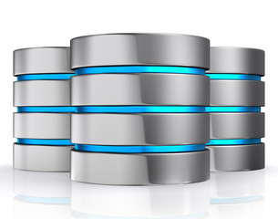 3D illustration of Database storage concept, cloud computing.