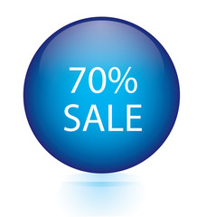 Sale seventy percent blue circular button 