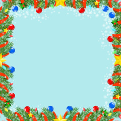Christmas seamless texture , decorated with branches , vector