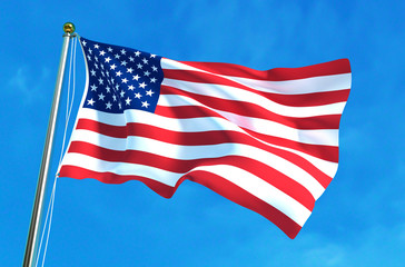 Fototapeta premium USA flag, American flag. 3D illustration