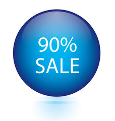 Sale ninety percent blue circular button 