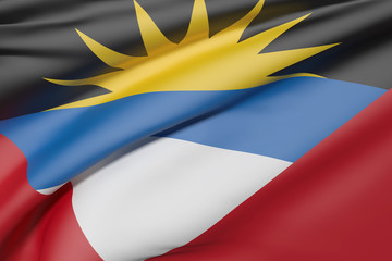 Antigua and Barbuda flag waving