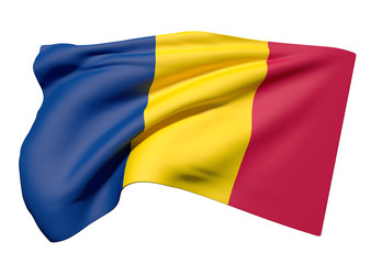 Republic of Chad flag waving