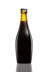 Bottle of beer or cider isolated on white background