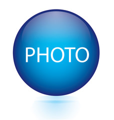 Photo blue circular button