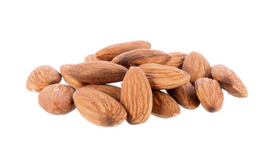 almonds isolated on white background