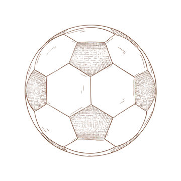 Soccer ball. Hand drawn sketch