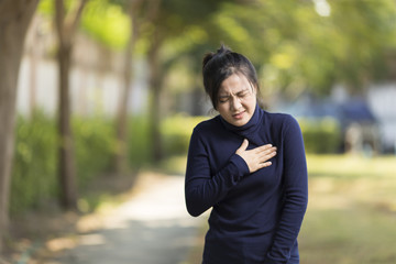 Woman Has Chest Pain at Park