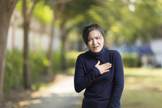 Woman Has Chest Pain at Park