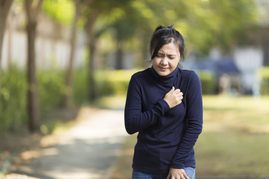 Woman Has Chest Pain at Park
