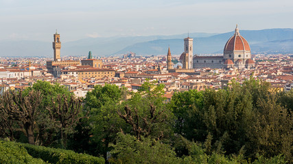 Fototapeta na wymiar Florence on the Tuscany hills background