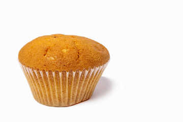 sweet muffin on white background