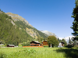 Vista da Gressoney Saint Jean, Valle D'Aosta, Italia