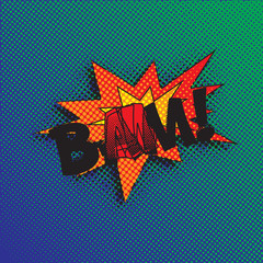 Colourful comic book style explosion vector effect
