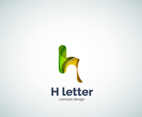 Abstract H geometric letter logo template