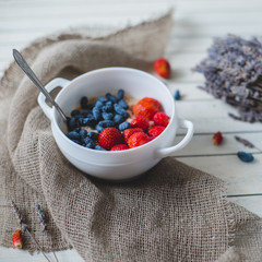 The mess in the background with berries wood.