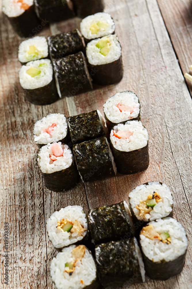 Canvas Prints Maki Sushi Set with Soy Sauce