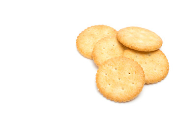 Fototapeta na wymiar Crackers stacked isolated over white background