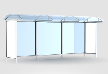 Bus stop isolated with shadow