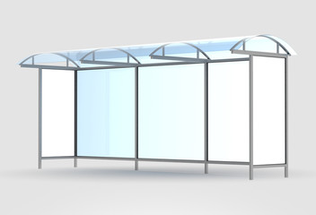 Bus stop isolated with shadow