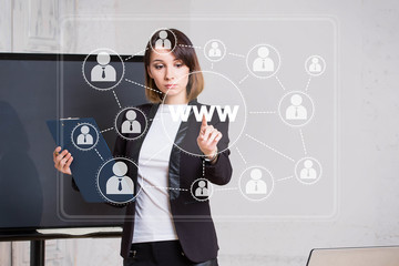 Business button www icon network internet