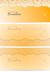 Happy Dussehra festival. Ready banner, a set of postcards. Vector illustration EPS 10