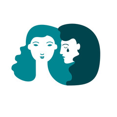 Vector illustration of psychotherapy concept. Man in depression. Woman in depression. Psychology illustration.