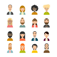 Set of diverse avatars. Business avatars set. Different nationalities, clothes, hair styles.  - 119975700