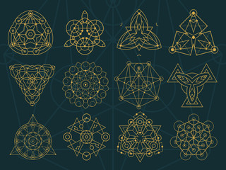 Abstract Sacred Geometry and Magic Symbols Set 2