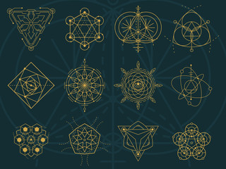 Abstract Sacred Geometry and Magic Symbols Set 5
