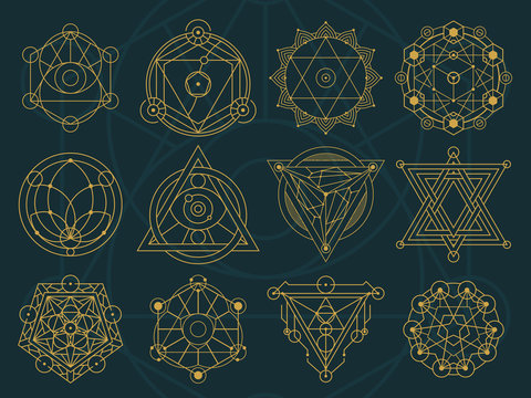 Abstract Sacred Geometry and Magic Symbols Set 1