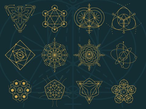 Abstract Sacred Geometry and Magic Symbols Set 5