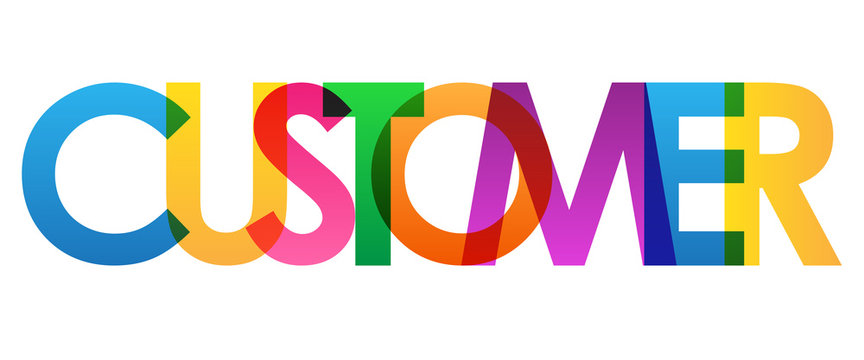 CUSTOMER colourful vector letters icon  