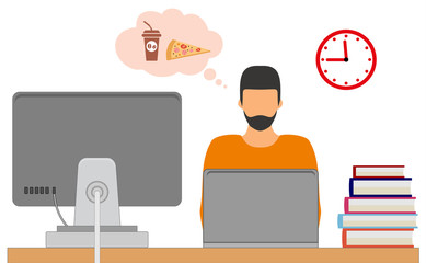 Время обеда. Мысли о еде. 