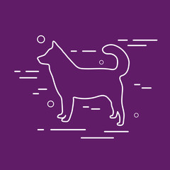 Vector Dog Line Icon.
