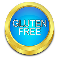 Gluten free Button - 3D illustration