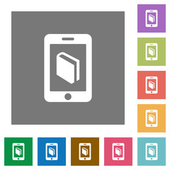 E-book square flat icons
