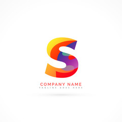 abstract letter s shape logo design