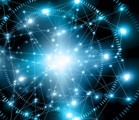 Best Internet Concept of global business.Technological background. Rays symbols Wi-Fi, of the Internet, television, mobile and satellite communications